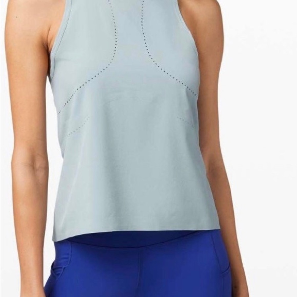 Lululemon baby blue pace tank Sz 10 new